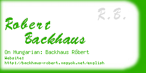 robert backhaus business card