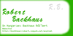 robert backhaus business card